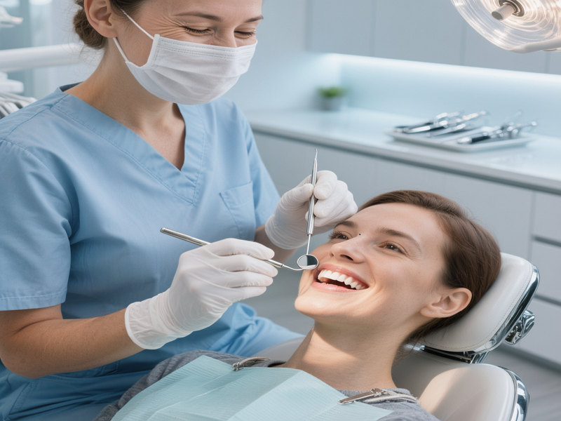 Patient receiving a professional dental check-up from the Best dentist in Hadapsar.