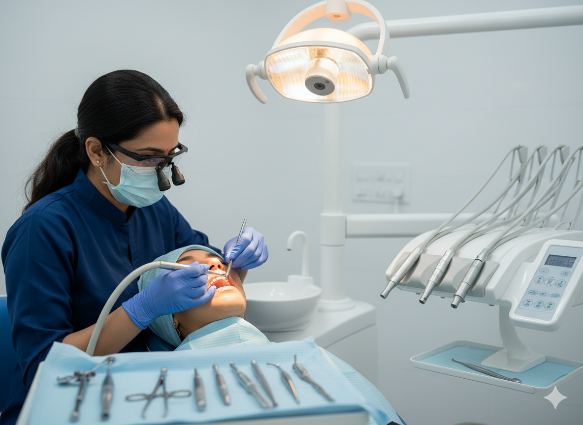 Best Dentist in Hadapsar performing a precision dental implant procedure