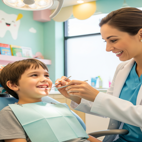 Pediatric dentist performing a child’s dental checkup at the Best Dental Clinic in Hadapsar.