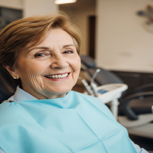 Patient smiling with complete dentures at the Best Dental Clinic in Hadapsar
