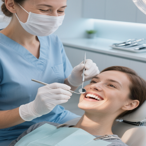 Patient receiving a professional dental check-up from the Best dentist in Hadapsar.